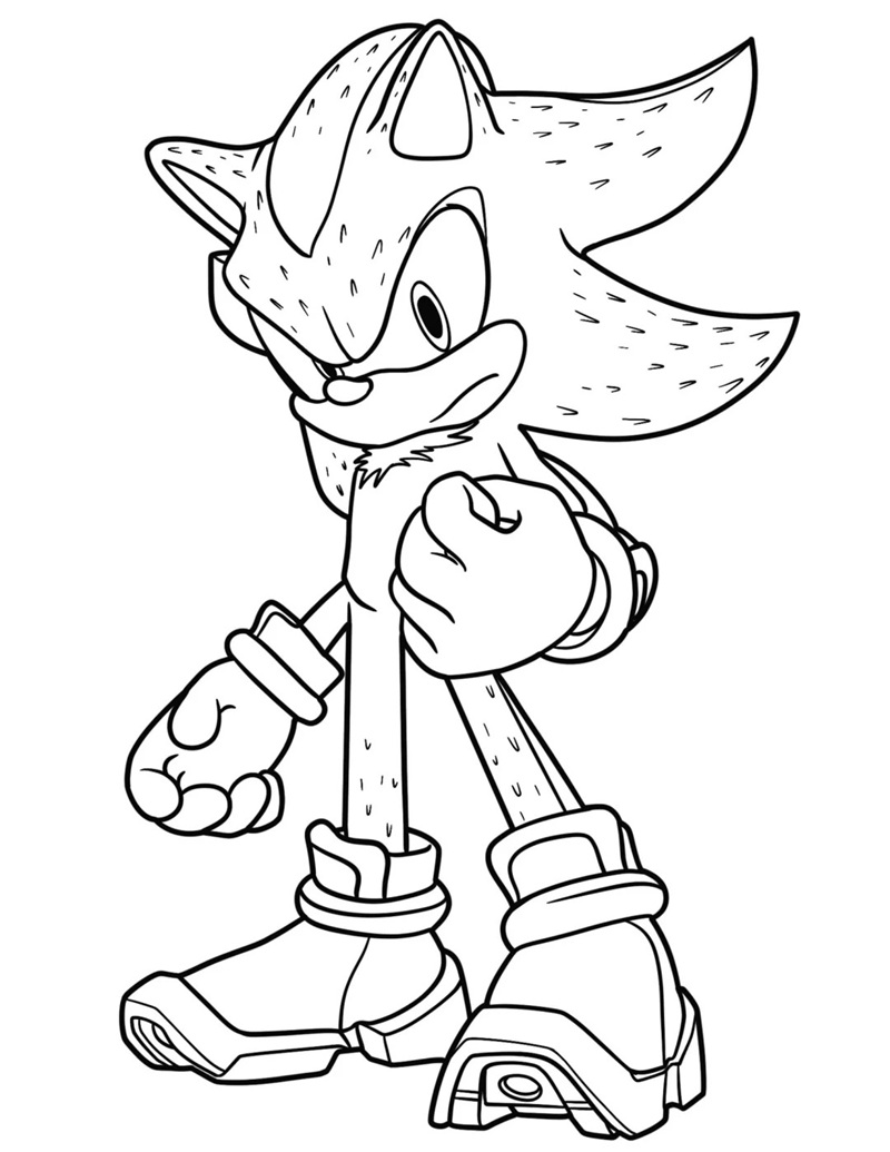 Tranh tô màu Sonic vẫy tay