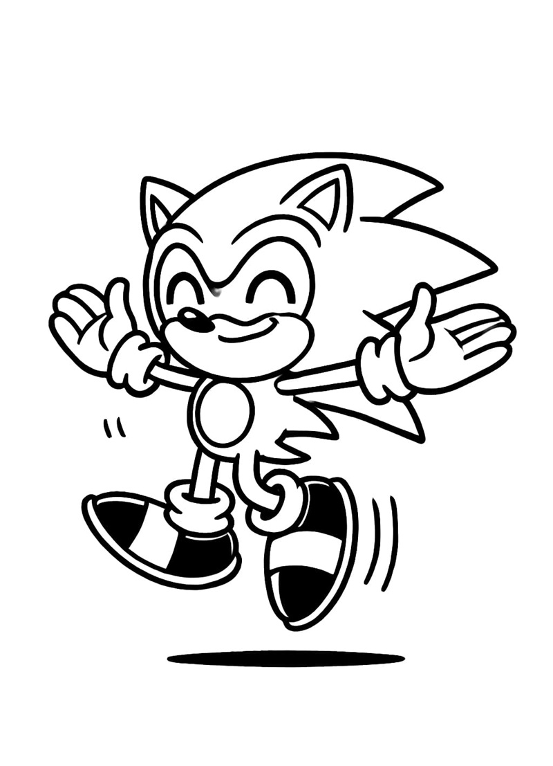 Tranh tô màu Sonic phiên bản hoạt hình
