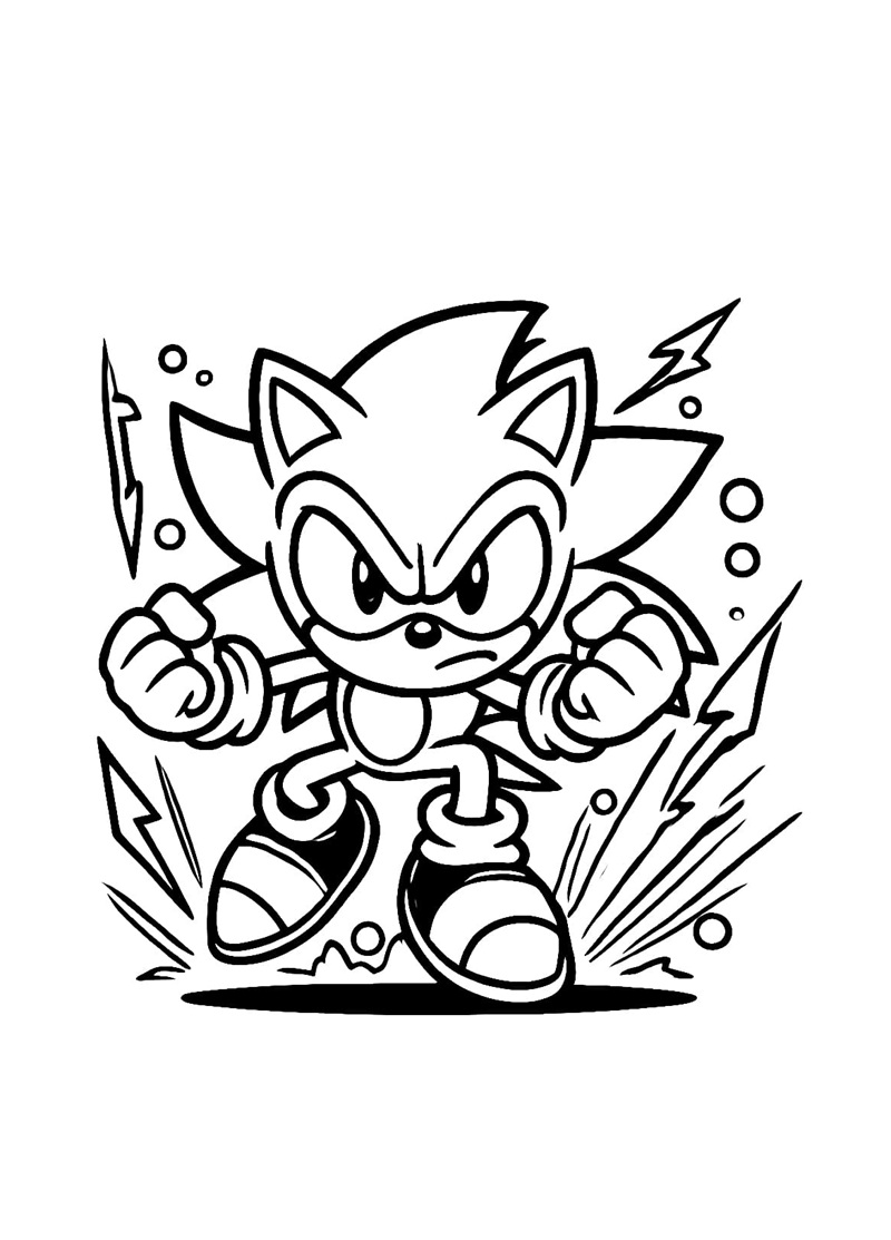 Tranh tô màu Sonic và xe đua