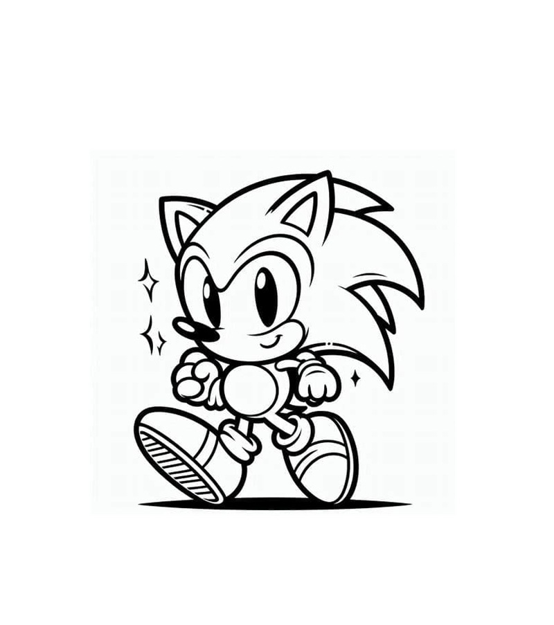 Tranh Sonic cầm nhẫn vàng
