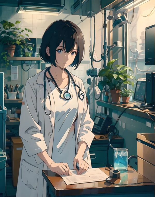 Gái anime bác sĩ đẹp mê ly