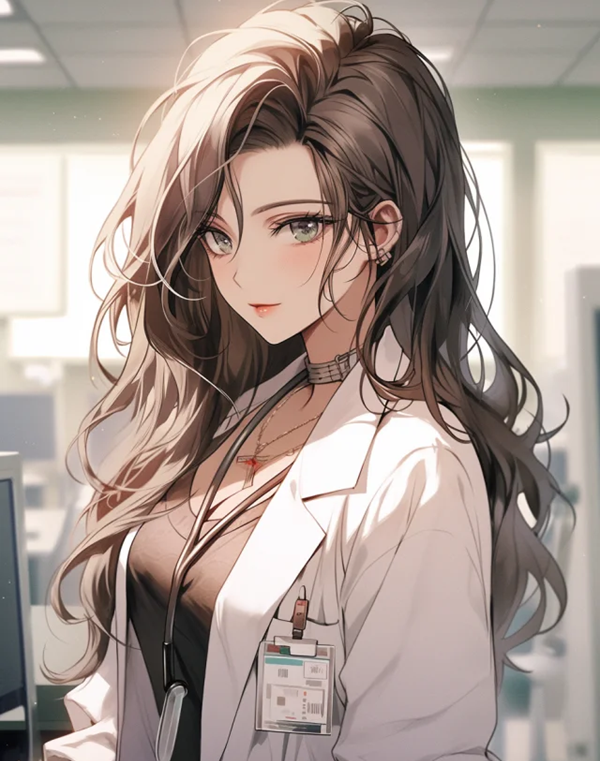 Hình anime bác sĩ nữ dịu dàng