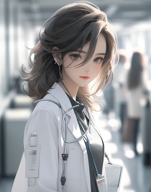 Ảnh anime bác sĩ nữ dễ thương