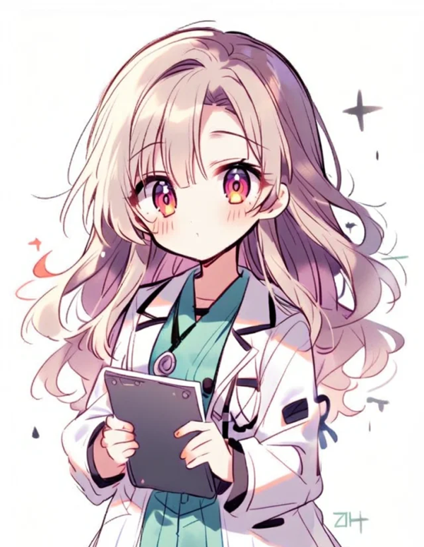 Hình anime nữ bác sĩ xinh đẹp