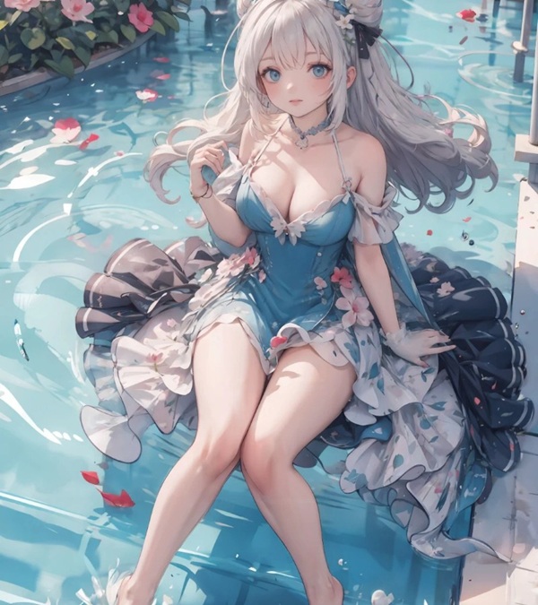 Ảnh gái anime to tròn với ánh mắt trong veo