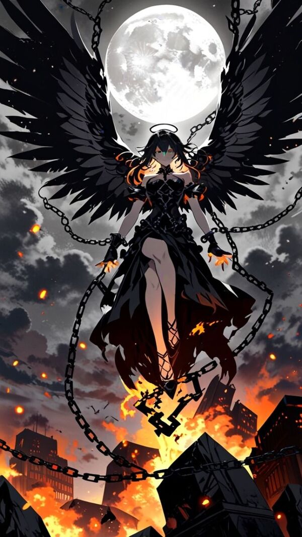 Ác quỷ anime nữ ngầu ma mị tóc đen