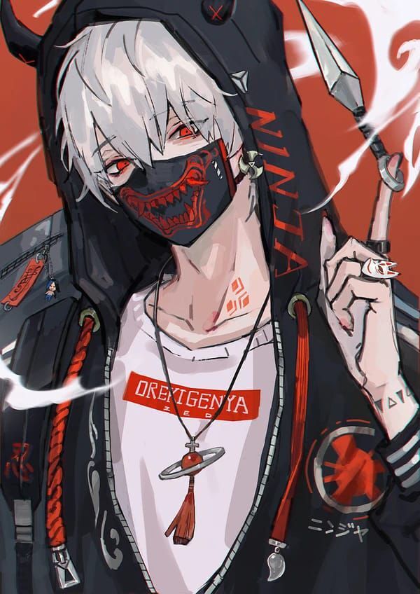 Ác quỷ anime nữ ngầu mặt nạ đỏ