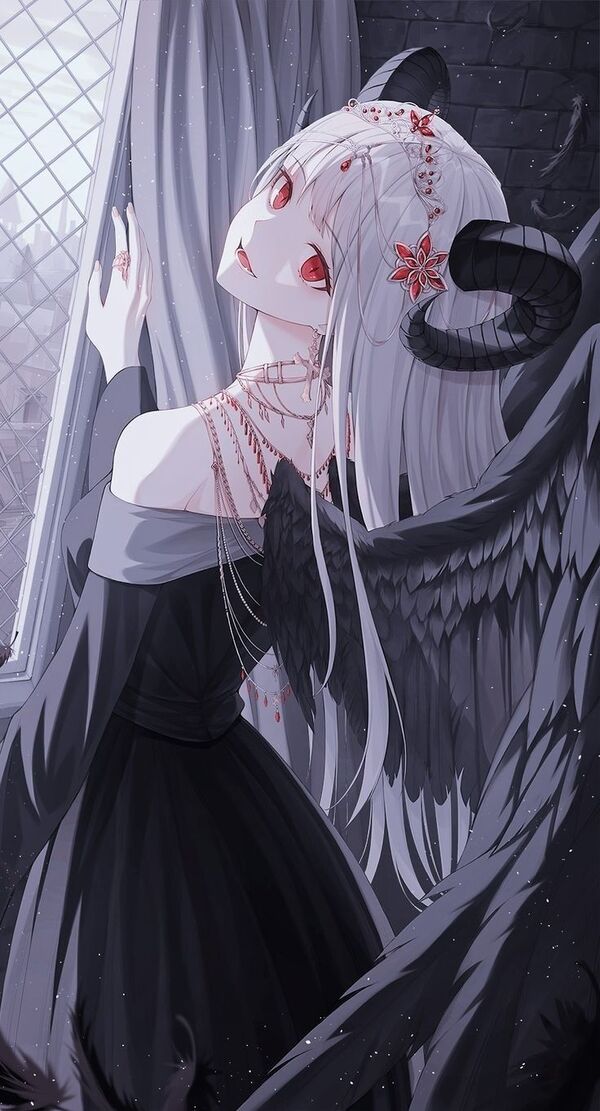 Ác quỷ anime tóc đen cười
