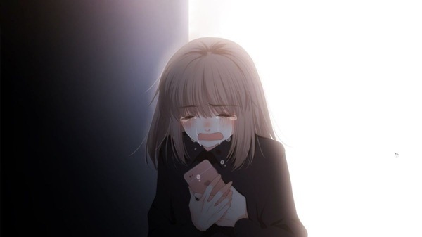Anime buồn khóc cô độc trắng đen