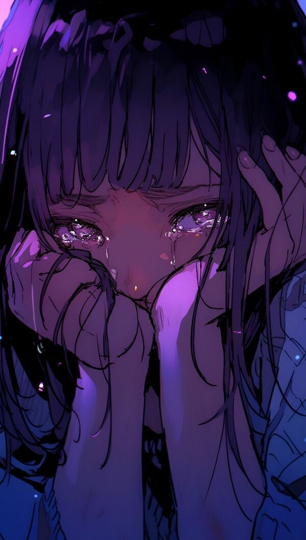 Anime buồn khóc trắng đen tâm trạng