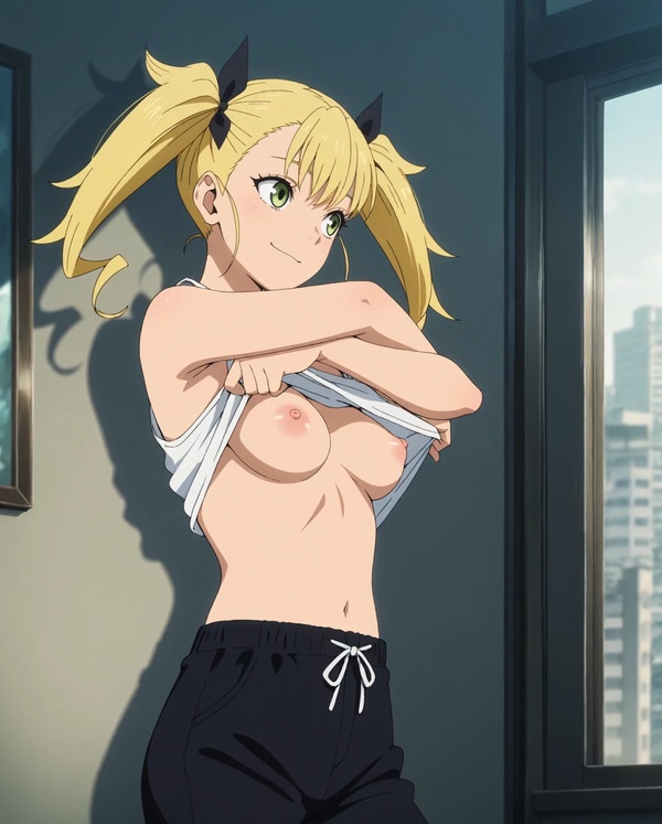 Anime cởi đồ ngồi cạnh cửa sổ