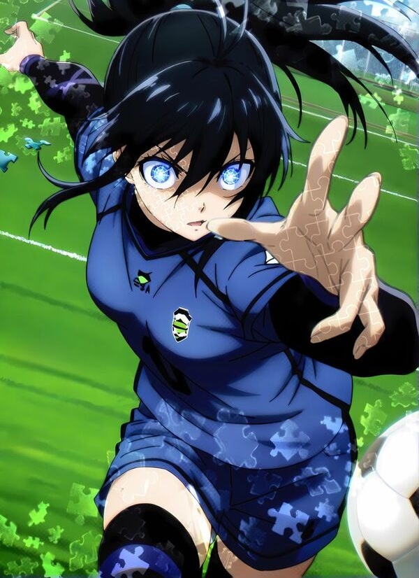 Anime đá bóng chạy trên sân vận động