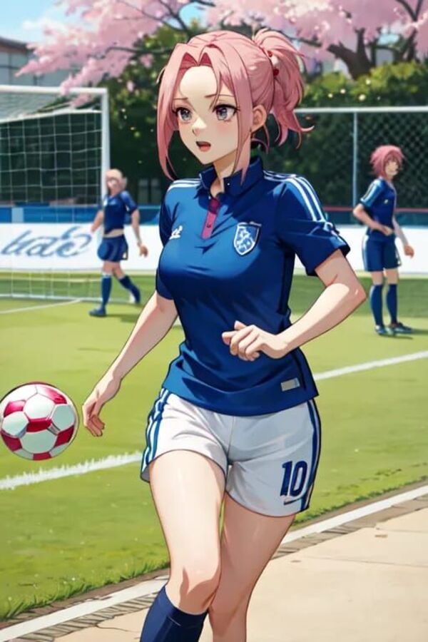 Anime đá bóng thi đấu sôi động trên sân
