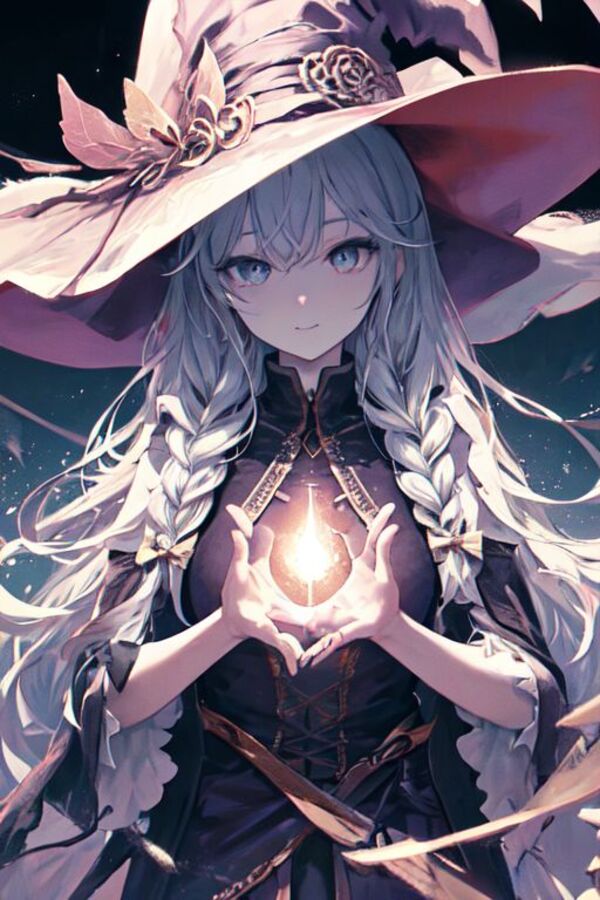 Anime phù thủy trong phục đen