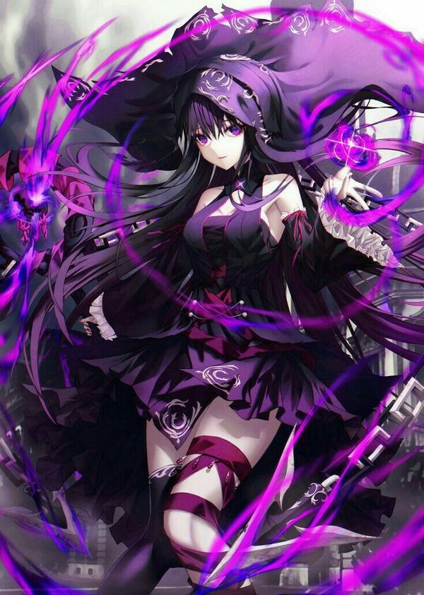 Anime phù thủy trang phục tím