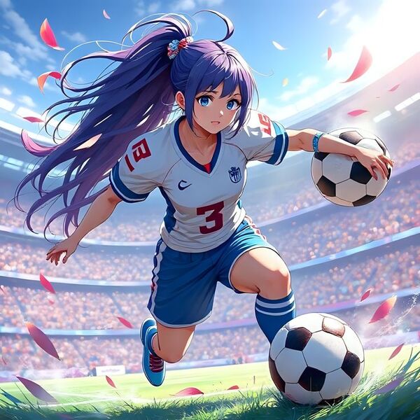 Anime sút bóng thể hiện tinh thần thể thao