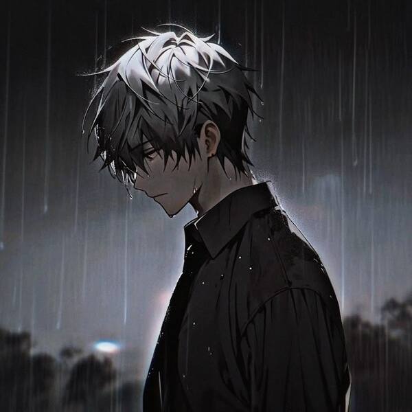 Cậu bé trắng đen anime buồn khóc