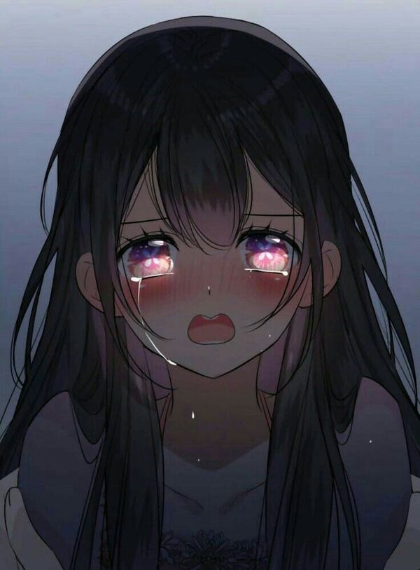 Cô gái trắng đen buồn khóc anime
