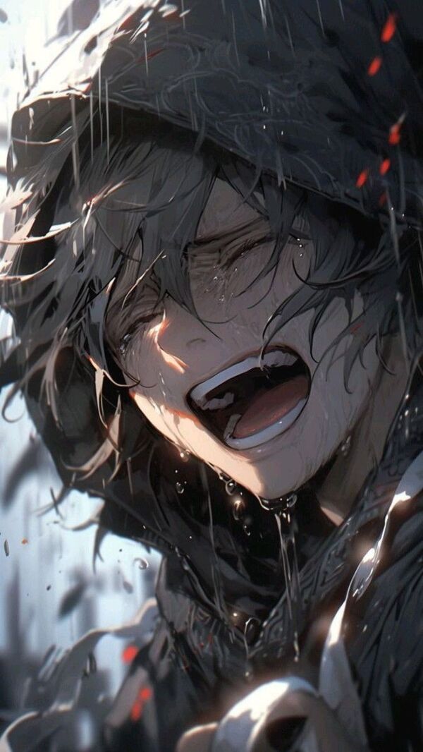 Hình anime trắng đen cô gái buồn