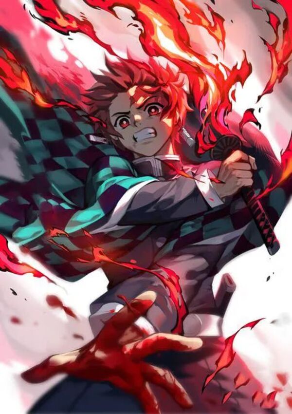 Hình nền anime gươm diệt quỷ bốc lửa