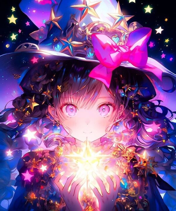 Khung hình anime phép thuật rực rỡ sắc màu